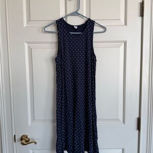 Old Navy Navy and White Polka Dot Midi Dress